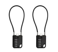 LOLANIUT Candado de combinación de 2 piezas de 4 dígitos, candado maleta viaje con cable de 20 cm, resistente, para mochila, equipaje de viaje, casco y scooter