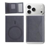 LOLANIUT Compatible con Magsafe Wallet, negro Magsafe, cartera magnética de cuero genuino, cartera magnética para teléfono móvil, cartera magnética para teléfono móvil Hay 6 ranuras para tarjetas para