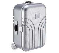 LOLANIUT Mini trolley Hucha para vacaciones, plata, caja de viaje, con compartimento para tarjetas y ruedas móviles, caja de vacaciones, hucha, idea de regalo para niños, jóvenes