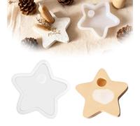 LOLANIUT Molde de Silicona Estrella para Portavelas, Molde 3D de Estrella para Yeso Resina Epoxi y Hormigón, Molde de Fundición para Portavelas DIY y Decoración de Navidad