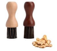 LOLANIUT Pack de 2 Cepillo Verduras de Madera, Cepillo Setas y Cepillo Patatas, Cepillo Cocina Madera con cerdas Naturales, cepillos Verduras Maderas ecológico sin plástico