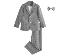 LOLANTA 3 Piezas Conjunto de Traje para Niños Conjunto de Blazer y Pantalón,Traje de Boda (13-14 años, Gris Oscuro,Tag 170)