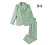 LOLANTA 3 Piezas Conjunto de Traje para Niños Conjunto de Blazer y Pantalón,Traje de Boda (13-14 años, Verde,Tag 170)