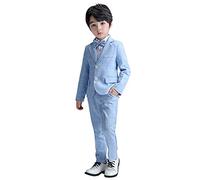 LOLANTA 3 Piezas Conjunto de Traje para Niños Conjunto de Blazer y Pantalón,Traje de Boda(Azul,3-4 años,Tag 100)