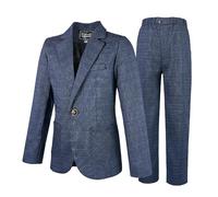 LOLANTA Conjunto de Traje de 2 Piezas para niños, Conjunto de Blazer y pantalón para niños, Ropa de Ocio o Vestido de Fiesta de Boda, Azul, 5-6 años, 110