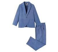 LOLANTA Conjunto de Traje de 2 Piezas para niños, Conjunto de Blazer y pantalón para niños, Ropa de Ocio o Vestido de Fiesta de Boda, Azul Claro, 6-7 años, 120
