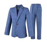 LOLANTA Conjunto de Traje de 2 Piezas para niños, Conjunto de Blazer y pantalón para niños, Ropa de Ocio o Vestido de Fiesta de Boda, Azul Claro, 12-13 años, 170