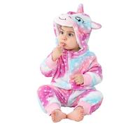 LOLANTA Disfraz de Unicornio Arco Iris para Niñas, Peluche con Capucha para Bebé, Multicolor, 24-30 meses