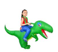 LOLANTA Disfraz inflable de dinosaurio infantil Disfraces de fiesta de disfraces de Halloween Disfraces de T-Rex, Verde, 6-12 años/130-160cm, M