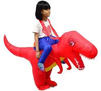 LOLANTA Disfraz inflable de dinosaurio infantil Disfraces de fiesta de disfraces de Halloween Disfraces de T-Rex, Rojo, 6-12 años/130-160cm, M