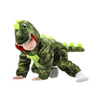 LOLANTA Disfraz Unisex de Dinosaurio para Bebé, Disfraz de Animal con Capucha para Niño, Traje de Unión de Franela, Tinte Verde, 18-24 meses
