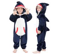 LOLANTA Disfraz Unisex de Tiburón para Bebé, Disfraz de Animal con Capucha para Niño, Traje de Unión de Franela, 18-24 meses