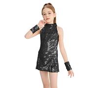 LOLANTA Traje de Lentejuelas para Niñas Hip Hop Conjunto de Vestido de Baile Brillante