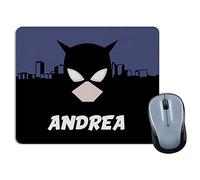 LolaPix Alfombrilla Raton Batwoman Personalizada con Nombre. Regalos Personalizados Superhéroes. Varios Modelos. Forma Rectangular. Rectangular. Batwoman