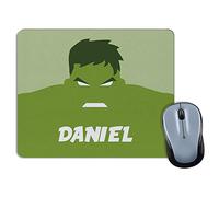 LolaPix Alfombrilla Raton Hulk Personalizada con Nombre. Regalos Personalizados Superhéroes. Varios Modelos. Forma Rectangular. Rectangular. Hulk