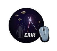 LolaPix Alfombrilla Raton Star Wars Personalizada con Nombre. Regalos Personalizados para Fans. Varios Modelos. 20x20 cm. Redonda. Star Wars