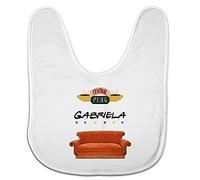 LolaPix Babero Infantil Personalizado Con Nombre. Originales Para Bebé, Niño, Niña. Cierre Velcro. Regalos Personalizados. Varios Diseños. Friends