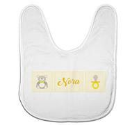 LolaPix Babero Personalizado Bebe. Babero Infantil. Regalos Personalizados con Nombre. Baberos para bebé Personalizados. Varios diseños. 3 Colores Disponibles. Universo Amarillo