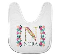 LolaPix Babero Personalizado Bebe. Babero Infantil. Regalos Personalizados con Nombre. Baberos para bebé Personalizados. Varios diseños. 3 Colores Disponibles. Flores