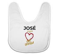 LolaPix Babero Sevilla. Babero Personalizado con Nombre. Babero de tu Equipo de fútbol. Bebé, niño, niña. Babero Infantil. Cierre Velcro. Regalos Personalizados diseños.