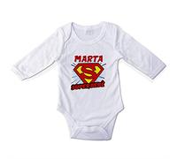 LolaPix Body personalizado bebé con nombre. Regalos personalizados para bebés. Bodies personalizados manga larga. Varias tallas. Super bebé