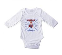 LolaPix Body Personalizado. Body Bebé. Papá y Mamá. Body Personalizado con Nombre. Bebé, niño, niña. Mameluco. Pelele. Manga Larga. Regalos Personalizados. Tallas 0-18 Meses. Súper Papá