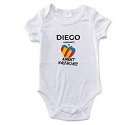 LolaPix Body Valencia Personalizado de tu Equipo de fútbol con Nombre para ebe, niño, niña. Mameluco. Pelele. Manga Corta. Regalos Personalizados. Tallas de 0 a 18 Meses.