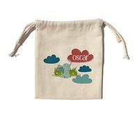 LolaPix Bolsa de Tela Infantil. Bolsa merienda Personalizada. Bolsa merienda Infantil. Regalo Personalizado con Nombre. Bolsa merienda kids. Varios diseños y tamaños.Elefante Infantil
