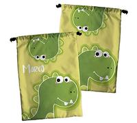 LolaPix Bolsa Dinosaurio. Bolsa merienda Personalizada. Bolsa merienda Infantil. Regalo Personalizado con Nombre. 30x23 cm. Varios diseños.Dino Amigo