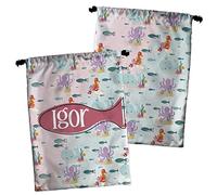 LolaPix Bolsa Porta Alimentos. Bolsa merienda Personalizada. Bolsa merienda Infantil. Regalo Personalizado con Nombre. 30x23 cm. Varios diseños.Animales Marinos