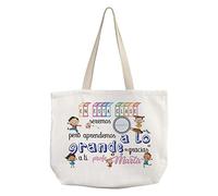 LolaPix Bolsa tela profesora. Regalos para profesores. Bolso de tela. Varios diseños. APRENDER A LO GRANDE
