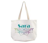 LolaPix Bolso Mandala Personalizado con Nombre/Texto. Bolsos Originales. Varios Diseños. 40X33cm. Bolsa Nature Mandala