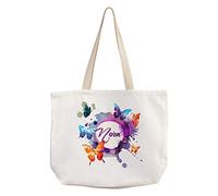 LolaPix Bolso Mariposas Personalizado con Nombre/Texto. Bolsos Originales. Varios Diseños. 40X33cm. Bolsa Nature Manchas Mariposas