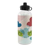 LolaPix Botella Agua Niños Sin Bpa Colegio. Botella Personalizada. Botella Agua Niños. Botella Aluminio Personalizada. Con 2 Tapones Cierre. Elefante Infantil