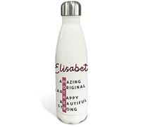 LolaPix Botella agua térmica. Botella personalizada. Botella acero inoxidable. Botella térmica de doble capa. Libre BPA. 500ml y 750ml. Día de la madre. Crucigrama