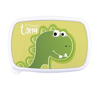LolaPix Caja Dinosaurio. Fiambrera Infantil Personalizada. Caja merienda con Nombre y Curso. Apta para microondas y Libre de BPA, filatos y Metales Pesados. Varios diseños.Dino Amigo