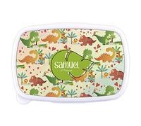 LolaPix Caja Dinosaurio. Fiambrera Infantil Personalizada. Caja merienda con Nombre y Curso. Apta para microondas y Libre de BPA, filatos y Metales Pesados. Varios diseños.Mundo Dino