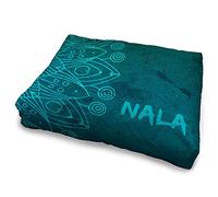LolaPix Cama de Perro Personalizada Con Foto/Nombre. Antimordeduras. Gato Grande. Perro Mediano. Ortopédica. Dog Bed. Cao Grande. Mandala Azul.
