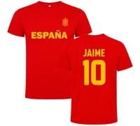 LolaPix Camiseta 2026 Adulto Unisex Personalizada con Nombre y Número. Camiseta Nueva Mundial 2026 Personalizada Hombre y Mujer. Mundial 2026. 100% algodón. Varias Tallas Desde S a 4XL (ESPAÑA ROJA)
