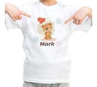 LolaPix Camiseta Infantil Personalizada con Nombre/Texto. Regalos Infantiles Personalizados. Varios Diseños a Elegir. Tacto Algodón (Osito)