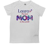 LolaPix Camiseta mamá Personalizada con Nombre. Regalo Personalizado. Día de la Madre. Certificado Oeko-Tex Standard. Varios diseños. Tacto algodón. Mom