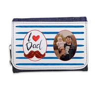 LolaPix Cartera Personalizada Hombre con Foto. Regalos Personalizados Dia del Padre. Regalos Originales para Hombre. Tejido en Cartera Símil Piel. Cierre con botón Clic. Love Dad