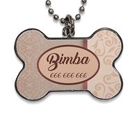 LolaPix Chapa Perros Personalizadas con foto, texto o imagen. Placas para Perros. Chapa metálica con forma de hueso. Regalo personalizado. RETRO