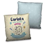 LolaPix Cojín Decorativo Personalizado. Regalos Personalizados Originales. Impresión 100% por Las Dos Caras. Relleno Incluido. Varios tamaños. CUMPLEAÑOS APARENTAS