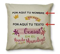 LolaPix Cojín Día de la Madre. Regalos Personalizados. Cojines Personalizados. Impresion por 1 Cara. 40 x 40 cm. Textura Tipo Lino. Cremallera Invisible. Regalos Originales. Genial Rosa