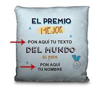 LolaPix Cojín Día del Padre. Regalos Personalizados Originales. Impresión 100% por Las Dos Caras. Relleno Incluido. Varios tamaños. Mejor Naranja