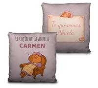 LolaPix Cojín Personalizado Abuela. Regalo Original Abuela para Cumpleaños o Detalle Especial. Regalos para Abuelas. Varios Tamaños. Relleno Incluido. El Cojín de la Abuela