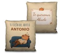 LolaPix Cojín Personalizado Abuelo. Regalos para Abuelos. Regalo Original Abuelo para Cumpleaños o Detalle Especial. Varios Tamaños. Relleno Incluido. El Cojín del Abuelo