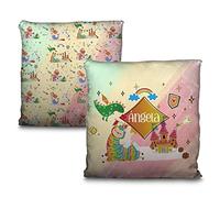 LolaPix Cojín Unicornio. Cojin Personalizado. Cojines Infantiles. Personalizado con Nombre. Ambas Caras. Varios tamaños y diseños. Alpacornio Infantil