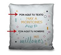 LolaPix Cojines Originales. Regalos Personalizados Originales. Impresión 100% por Las Dos Caras. Relleno Incluido. Varios tamaños. Millones Negro